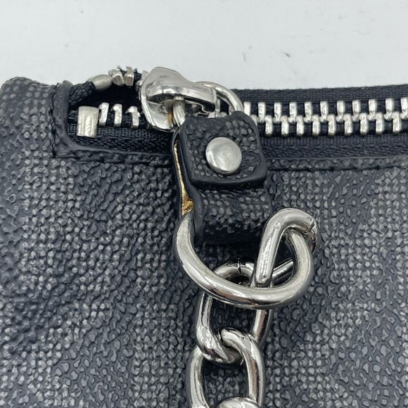 Michael Kors MK Signature Logo Belt Bag Pouch Fanny Pack Black‎ Faux Leather - Picture 6 of 12